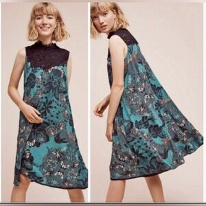 Anthropologie Maeve Butterfly Lace Swing Dress Medium​​